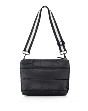 Puffer Crossbody Purse | Black Shimmer