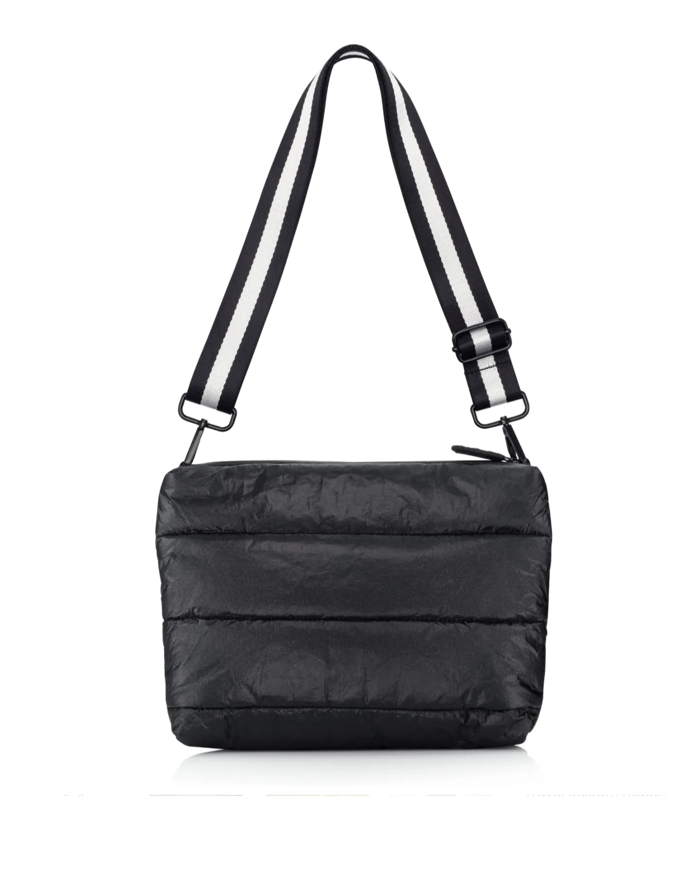 Puffer Crossbody Purse | Black Shimmer