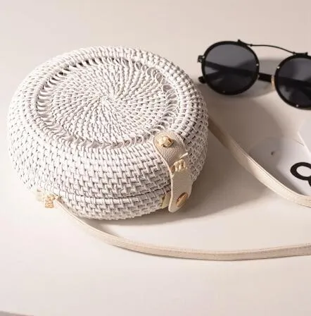 Rattan Round Shoulder Bag