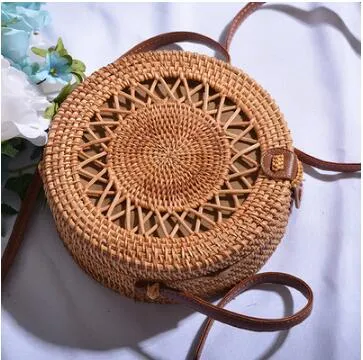 Rattan Round Shoulder Bag