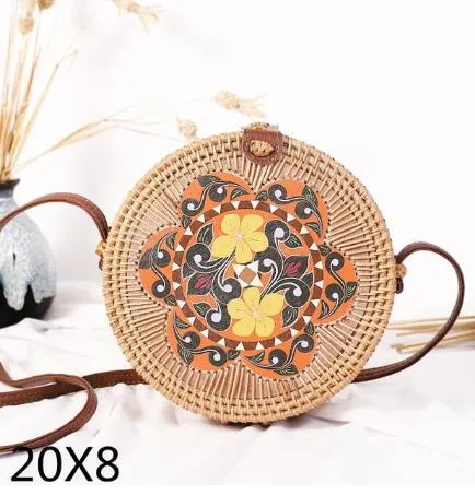 Rattan Round Shoulder Bag