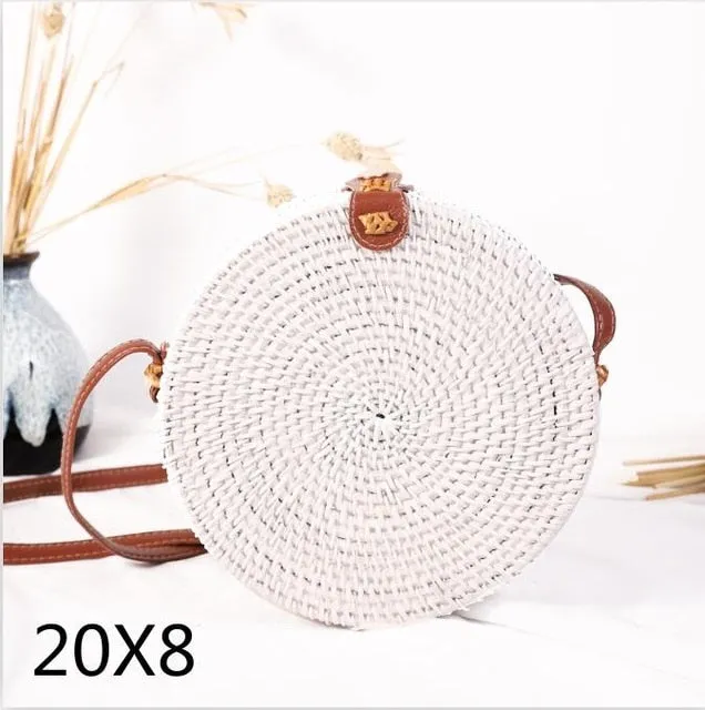 Rattan Round Shoulder Bag
