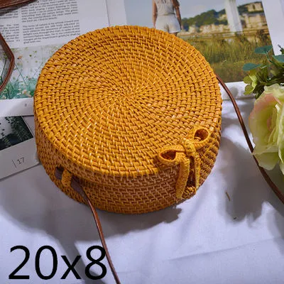 Rattan Round Shoulder Bag
