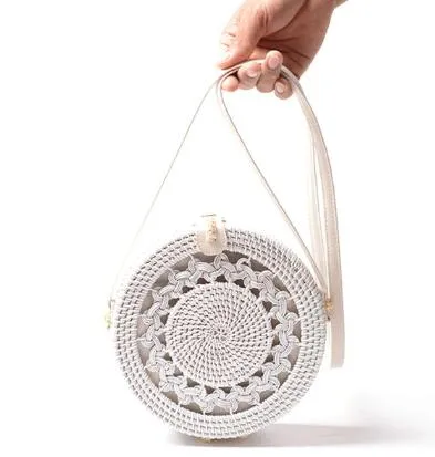 Rattan Round Shoulder Bag