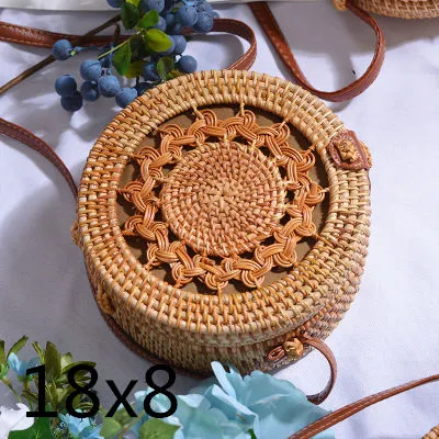 Rattan Round Shoulder Bag