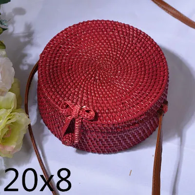 Rattan Round Shoulder Bag