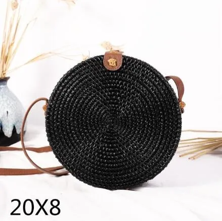 Rattan Round Shoulder Bag
