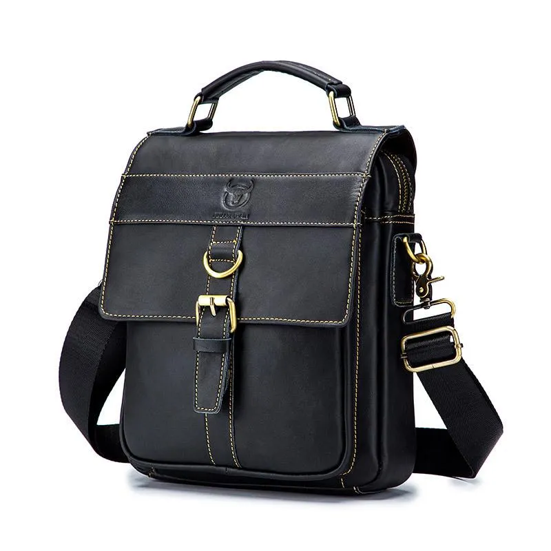 Retro Lightweight Durable Business Buckle Genuine Leather Crossbody Bags Sling Bag Handbag