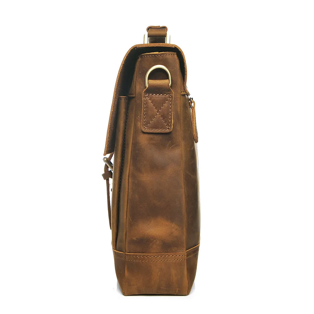 ROCKCOW Mens New Genuine Leather Messenger Bag Business Briefcase Crossbody Bag YD8047