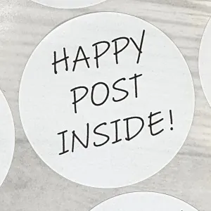 Round Stickers - HAPPY POST INSIDE - 3 sizes available
