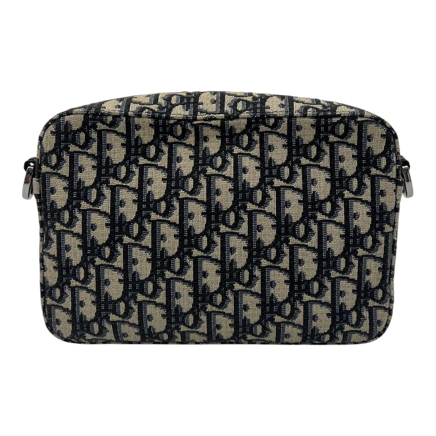 Safari Crossbody Bag Blue in Jacquard, Silver hardware