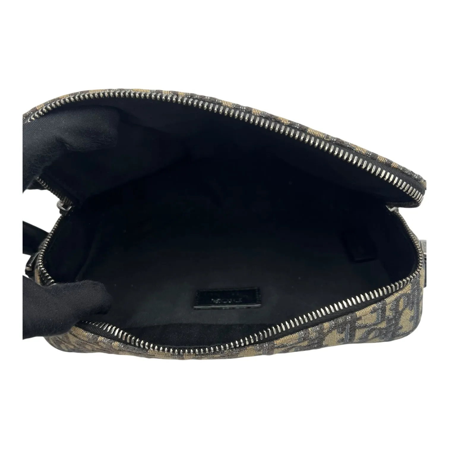 Safari Crossbody Bag Blue in Jacquard, Silver hardware