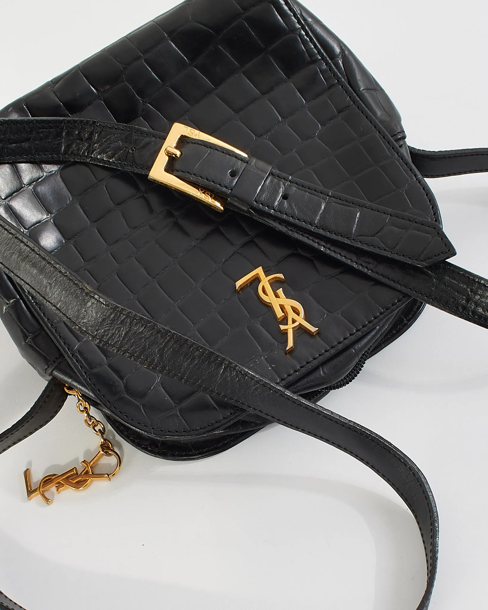 Saint Laurent Black Leather Shoulder Bag