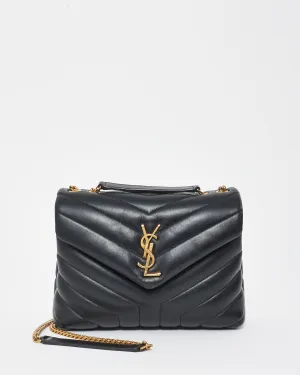 Saint Laurent Black Leather Small Loulou Shoulder Bag GHW