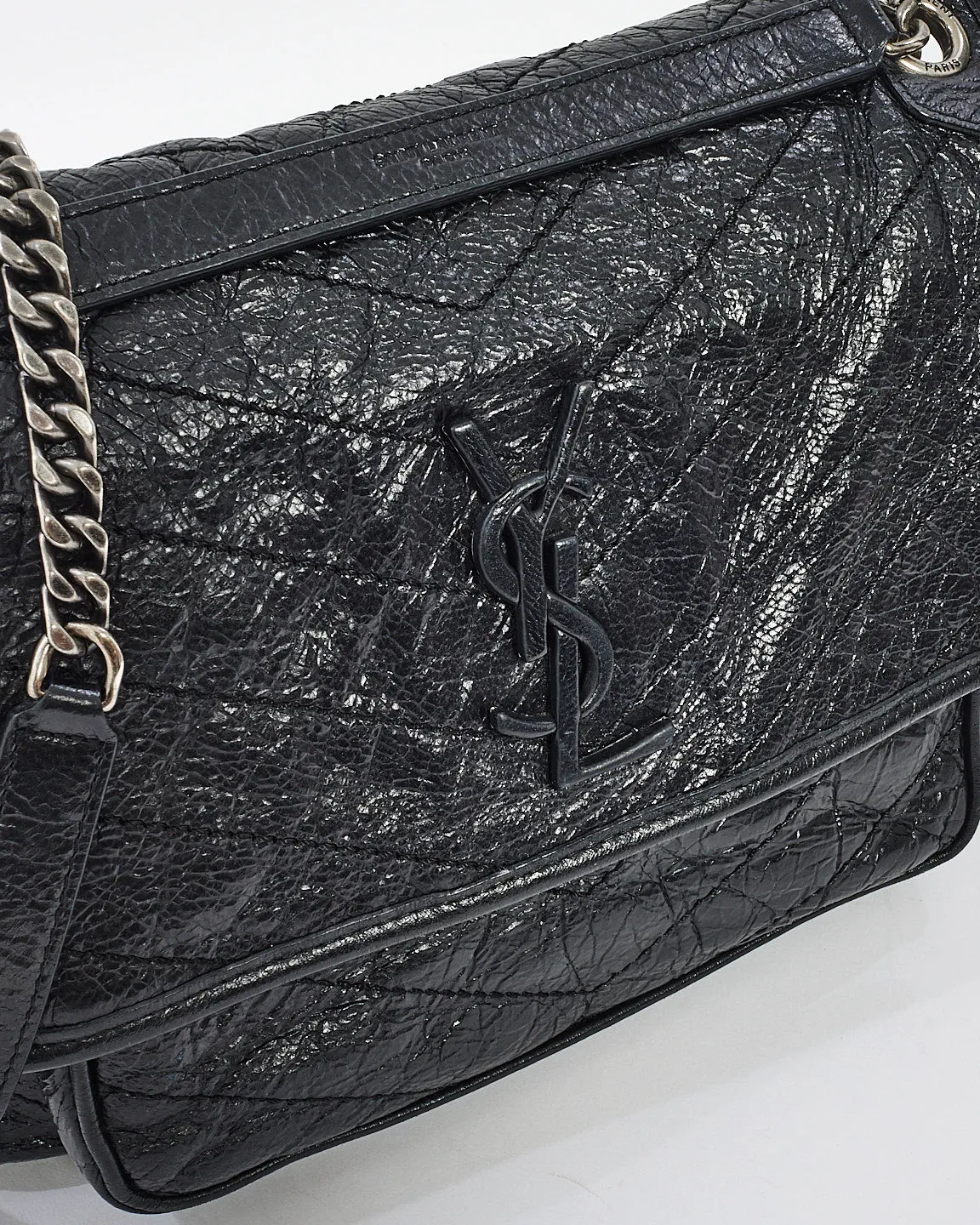 Saint Laurent Black Vintage Leather Medium Nikki Shoulder Bag