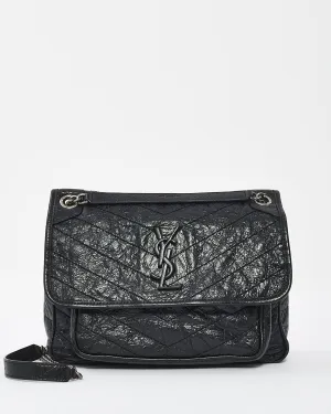 Saint Laurent Black Vintage Leather Medium Nikki Shoulder Bag