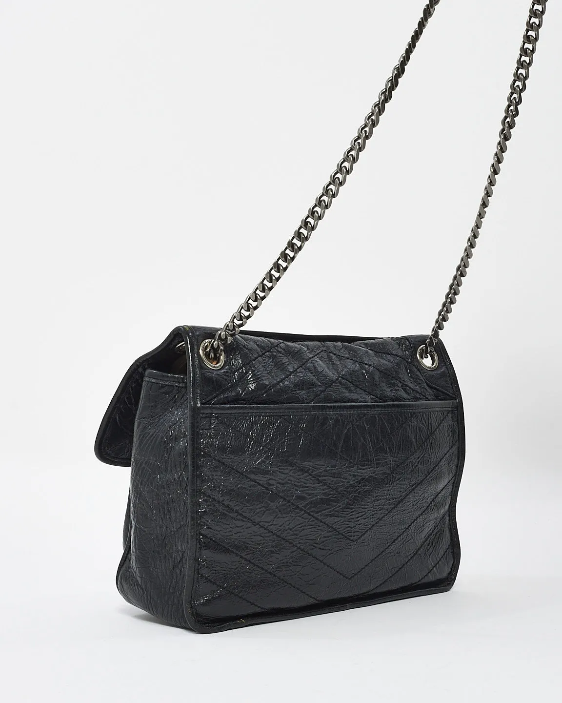 Saint Laurent Black Vintage Leather Medium Nikki Shoulder Bag