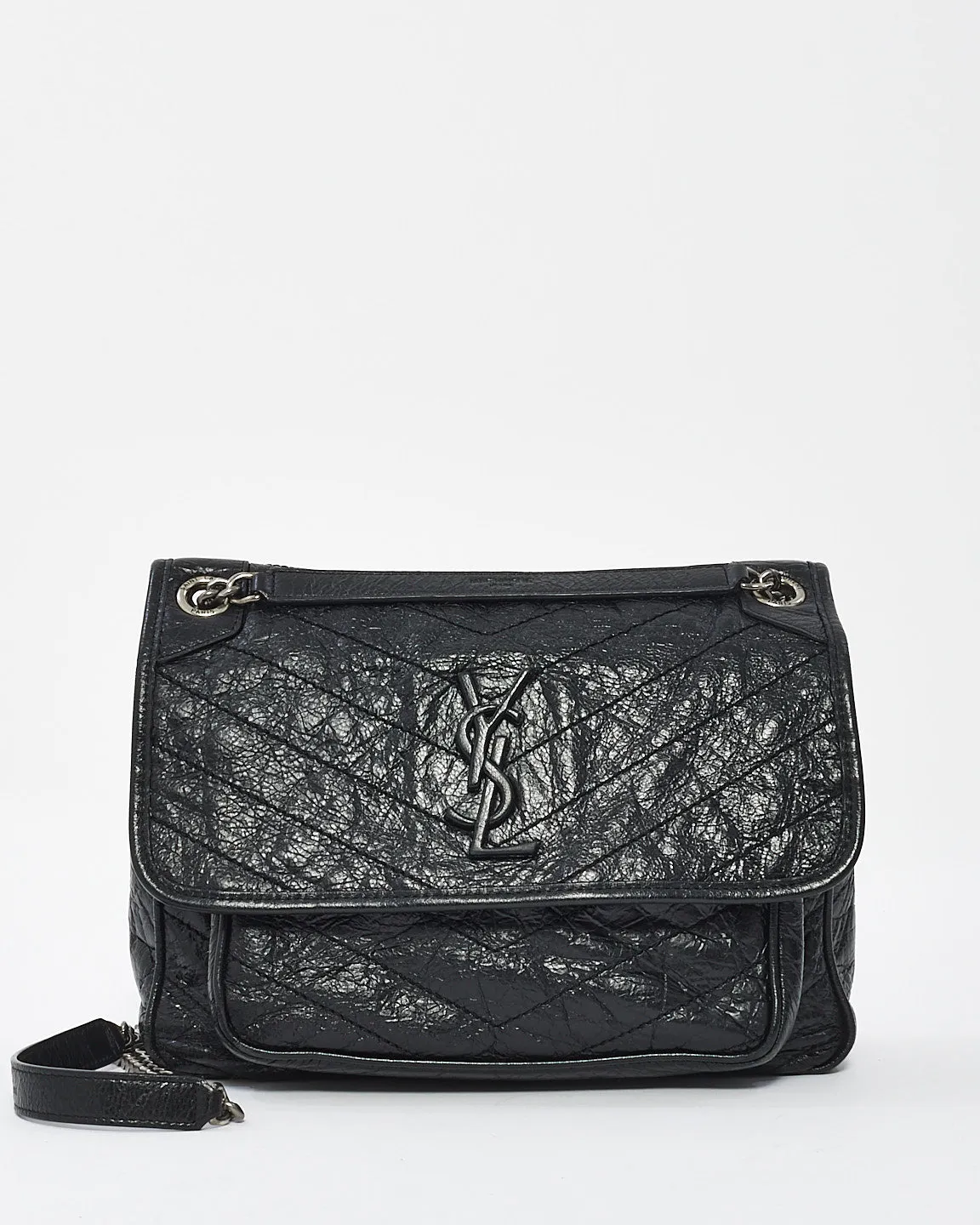 Saint Laurent Black Vintage Leather Medium Nikki Shoulder Bag