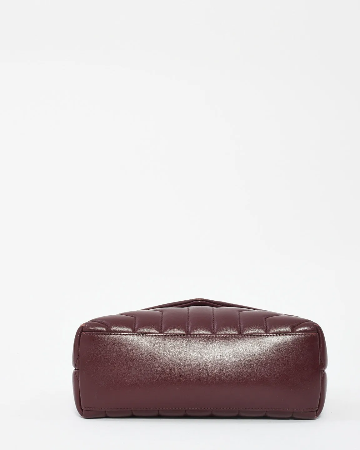 Saint Laurent Burgundy Matlassé Leather Small Loulou Shoulder Bag
