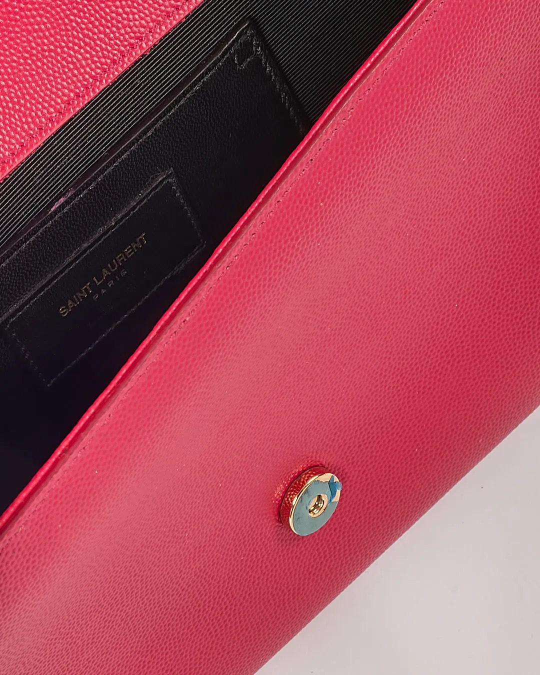 Saint Laurent Fuchsia Grained Leather Medium Kate Chain Bag