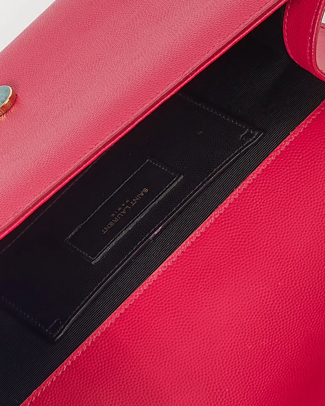 Saint Laurent Fuchsia Grained Leather Medium Kate Chain Bag