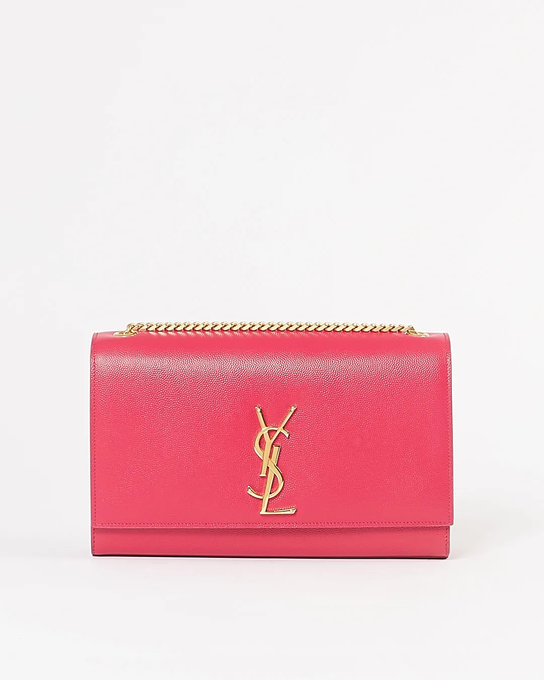Saint Laurent Fuchsia Grained Leather Medium Kate Chain Bag