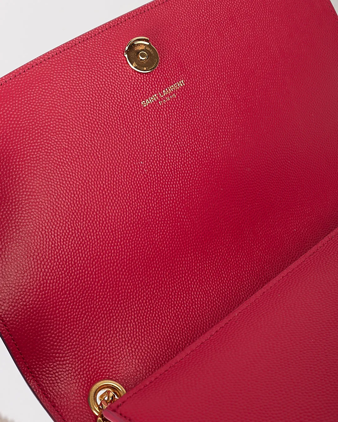 Saint Laurent Fuchsia Grained Leather Medium Kate Chain Bag