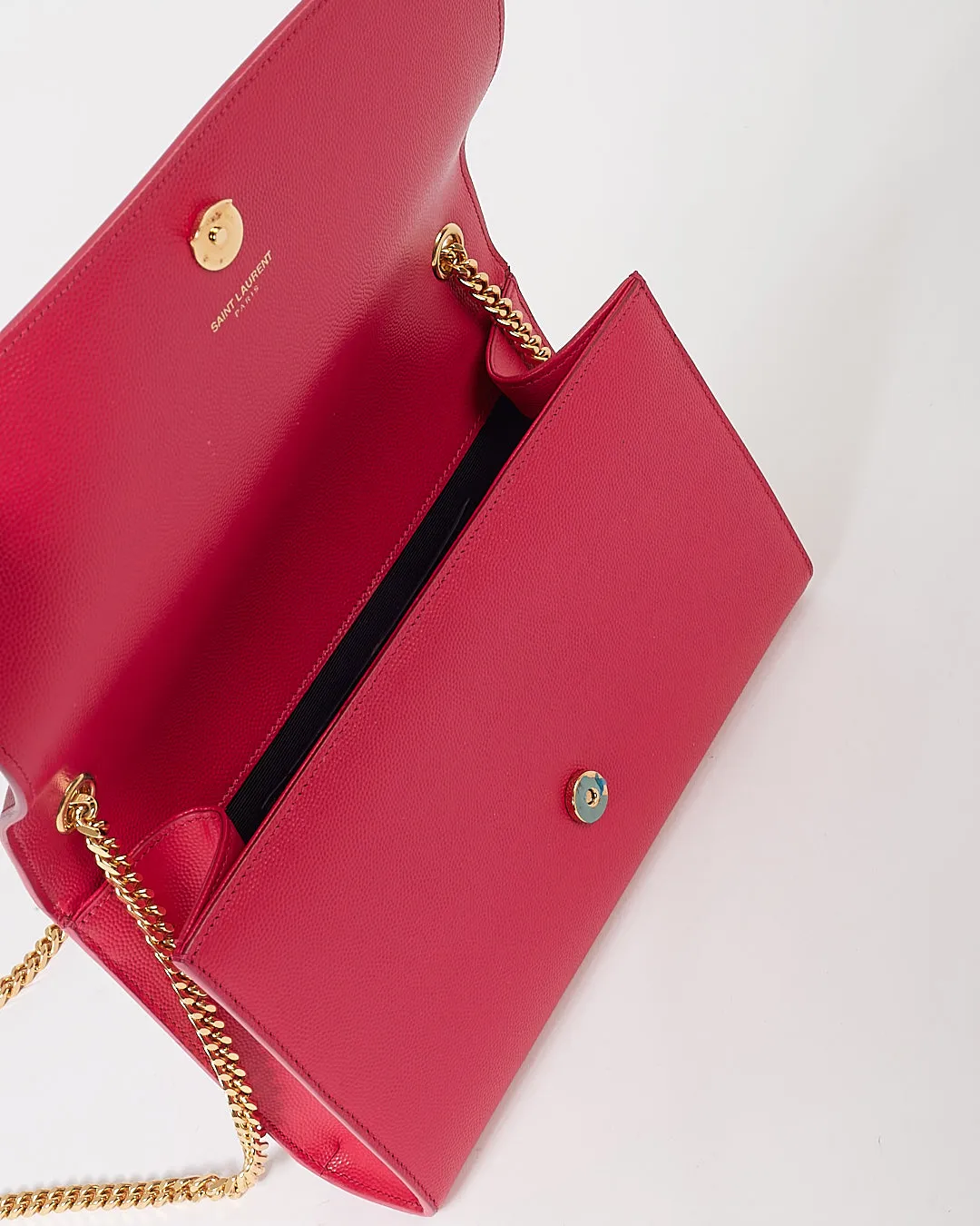 Saint Laurent Fuchsia Grained Leather Medium Kate Chain Bag