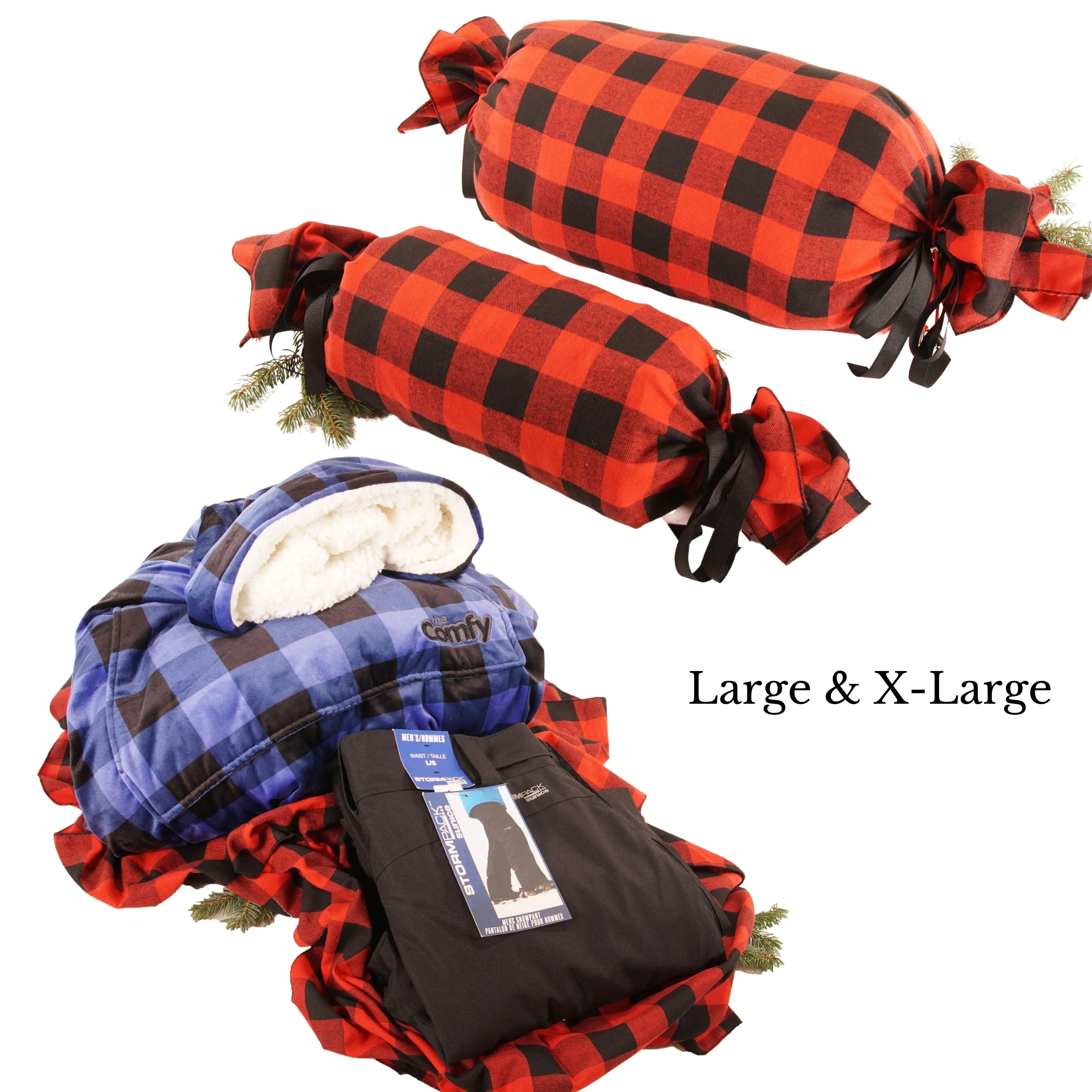 Set of 5 Bonbon Wraps - Red Buffalo Plaid
