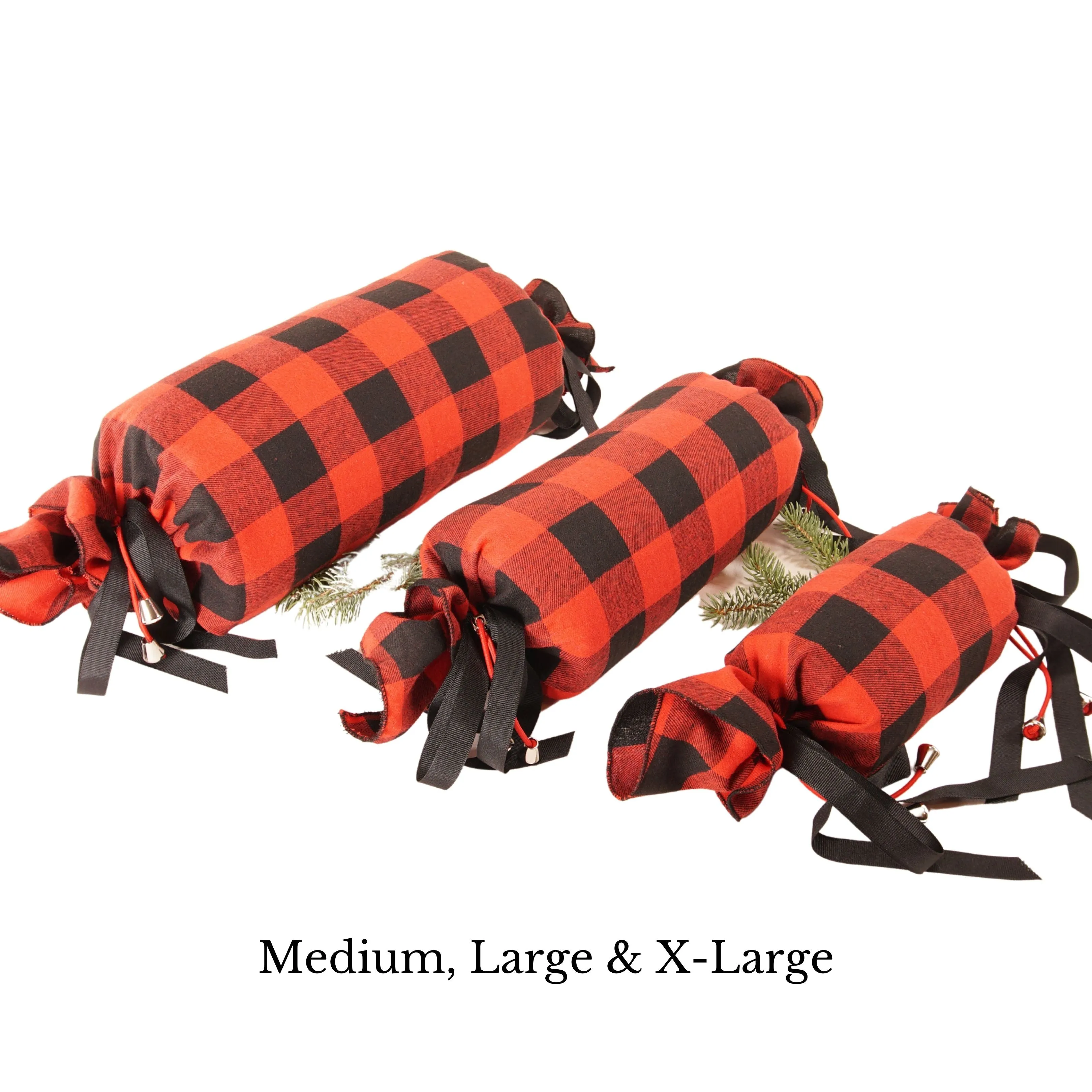 Set of 5 Bonbon Wraps - Red Buffalo Plaid