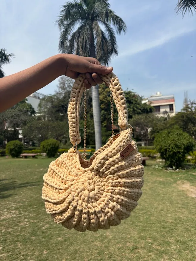 Shiroli Handmade Designer Beige - Shell Bag
