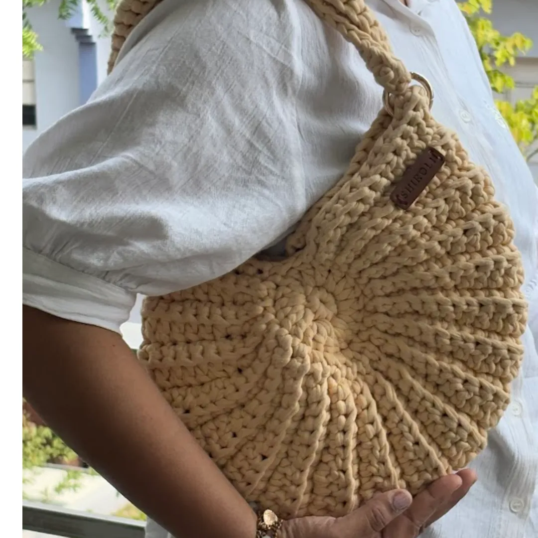Shiroli Handmade Designer Beige - Shell Bag