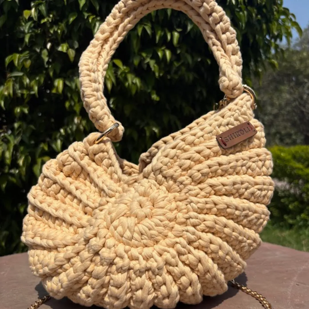 Shiroli Handmade Designer Beige - Shell Bag