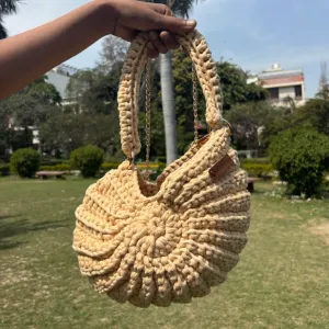 Shiroli Handmade Designer Beige - Shell Bag