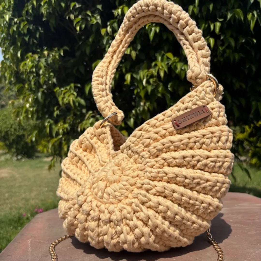 Shiroli Handmade Designer Beige - Shell Bag