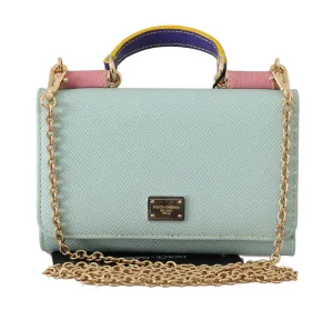Sicily VON Blue Pink Leather Hand Borse Purse