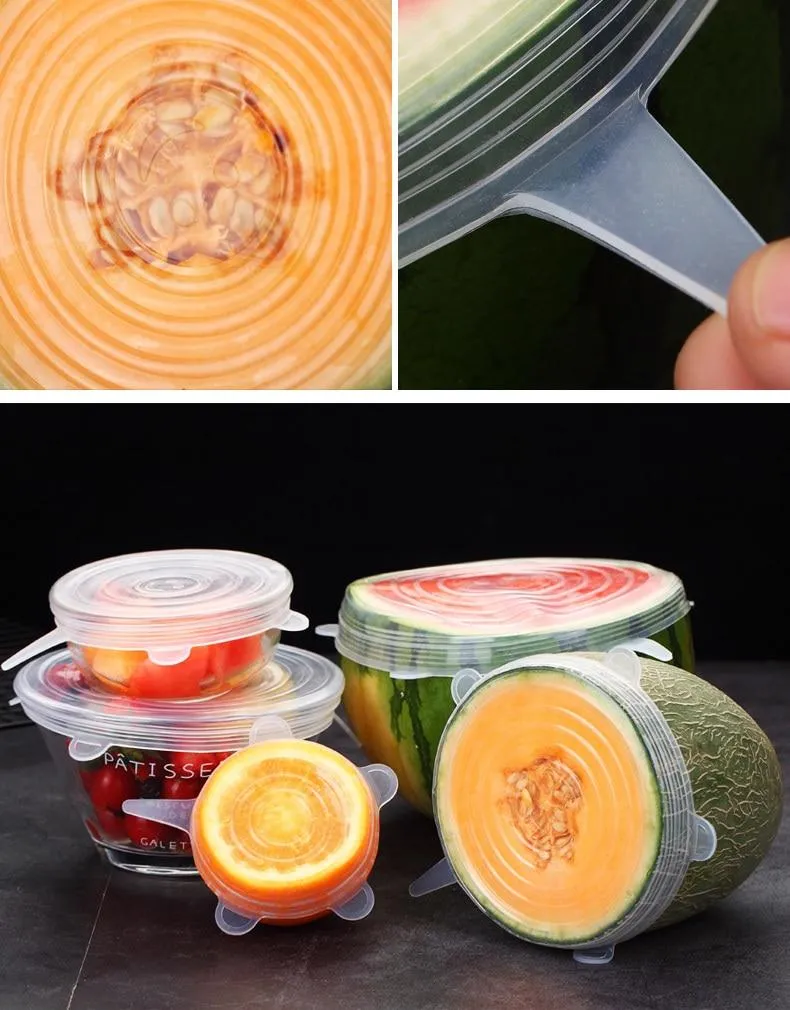 Silicone Stretch Lids - Set For 6