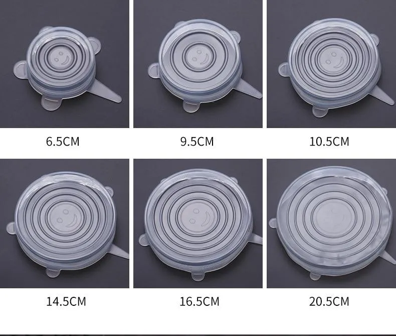 Silicone Stretch Lids - Set For 6