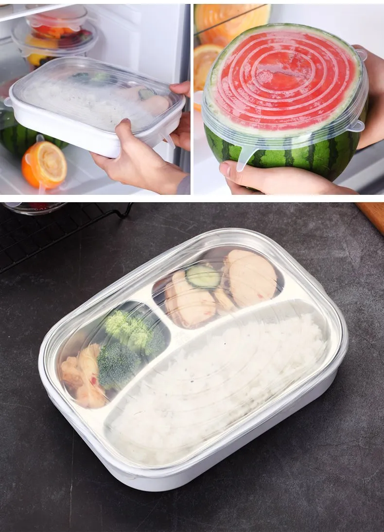 Silicone Stretch Lids - Set For 6