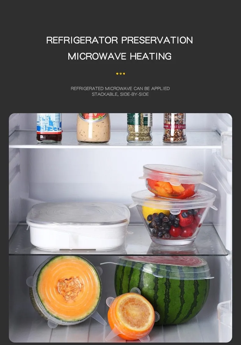 Silicone Stretch Lids - Set For 6