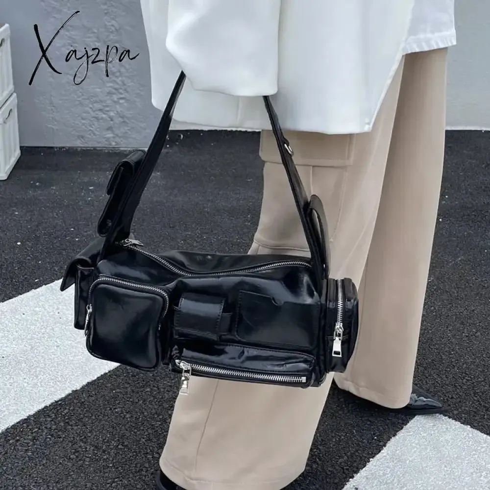Simple PU Leather Branded Multi-function Crossbody Handbags and Purses Spring Women's Designer Shoulder Bag Ladies Travel Bag