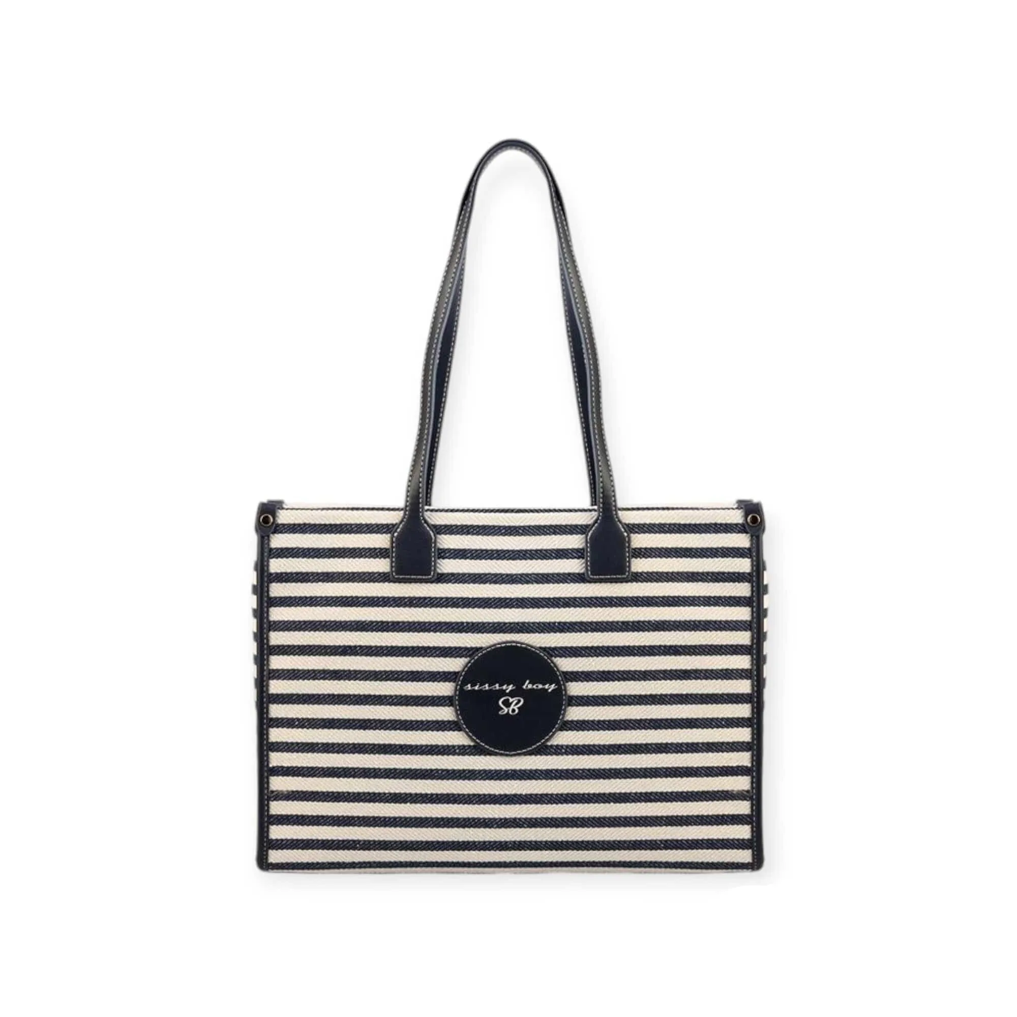 Sissy Boy LOVE IS LINED Striped Textile Tote Bag With Printed Sissy Boy Branding