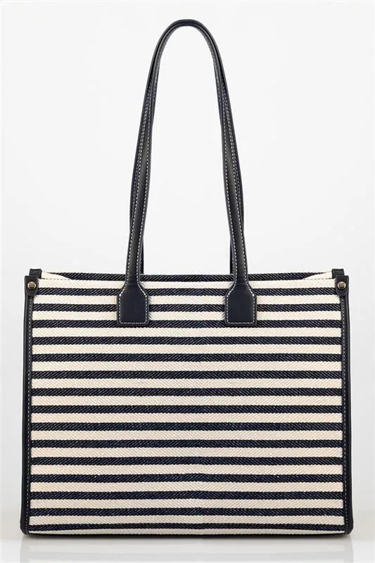 Sissy Boy LOVE IS LINED Striped Textile Tote Bag With Printed Sissy Boy Branding