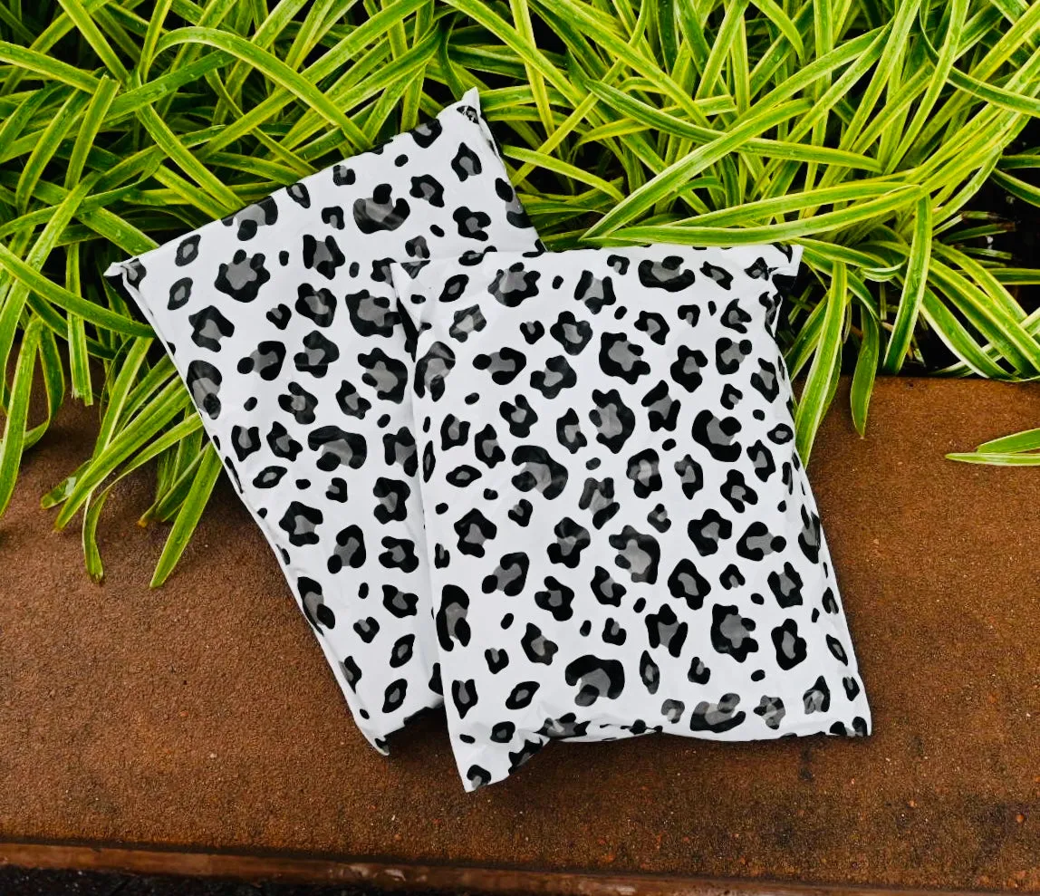 Snow leopard 10x13 premium poly mailers