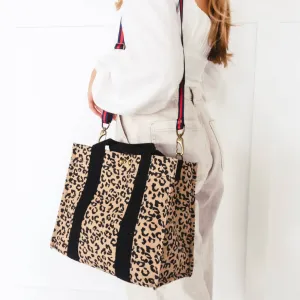 Sofia Leopard Canvas Crossbody Tote