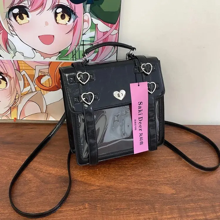 Sohiwoo JK Uniform Backpacks Women Y2K Subculture PU Satchels Aesthetic Designer Mochilas Para Mujer Daily Students Ita Bag Female