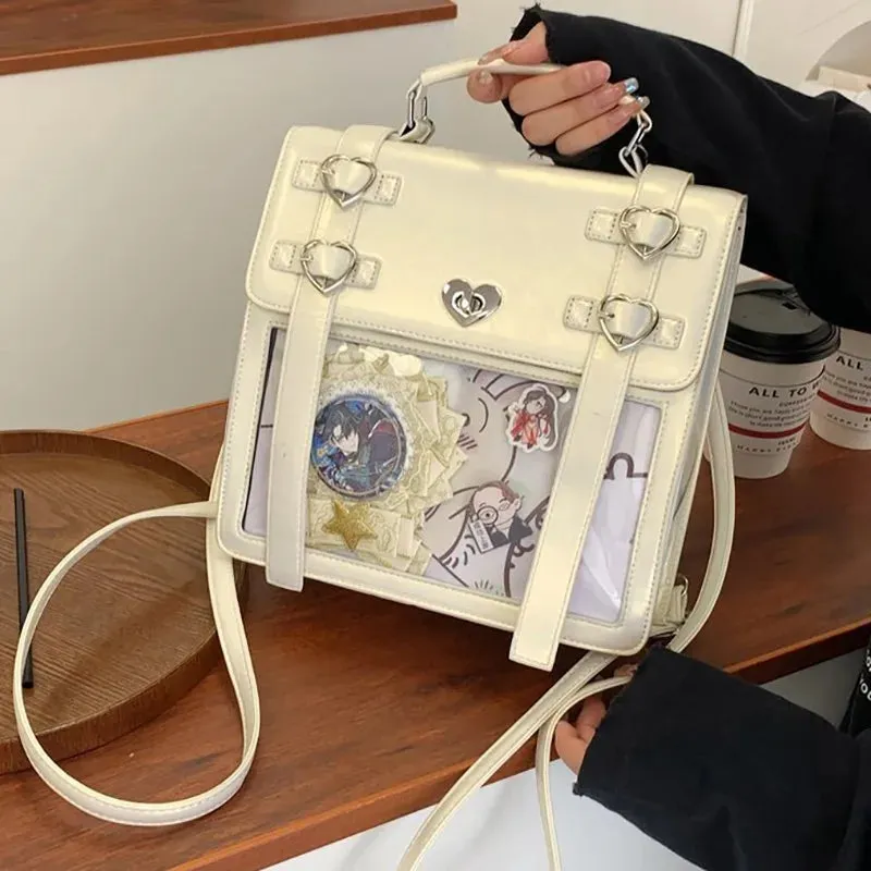 Sohiwoo JK Uniform Backpacks Women Y2K Subculture PU Satchels Aesthetic Designer Mochilas Para Mujer Daily Students Ita Bag Female