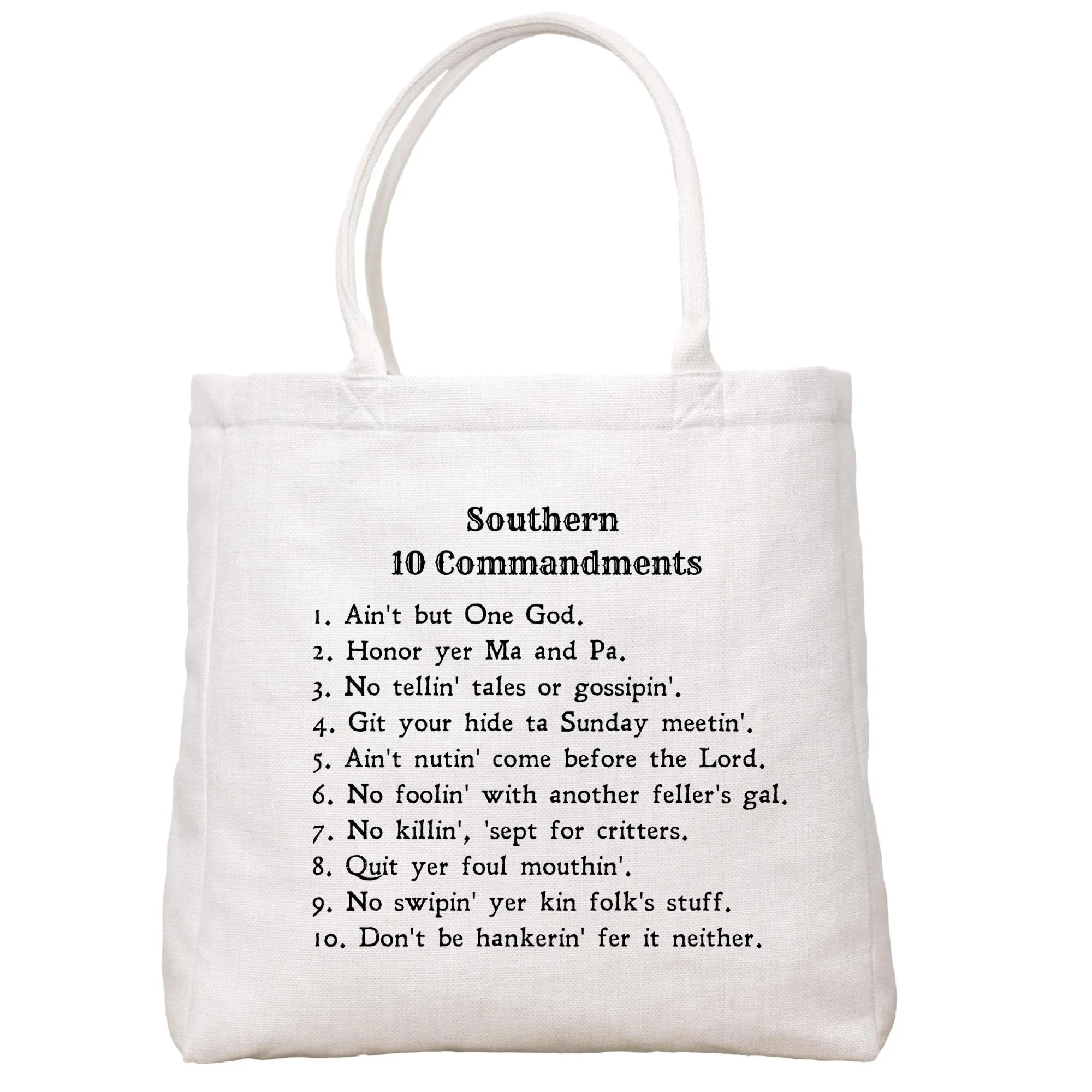 Southern 10 Commandments Tote Bag