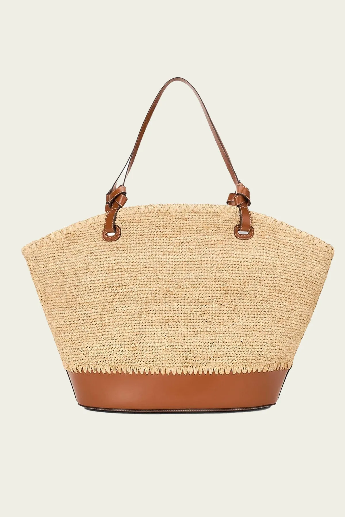 Squillo Raffia Tote in Natural Tan