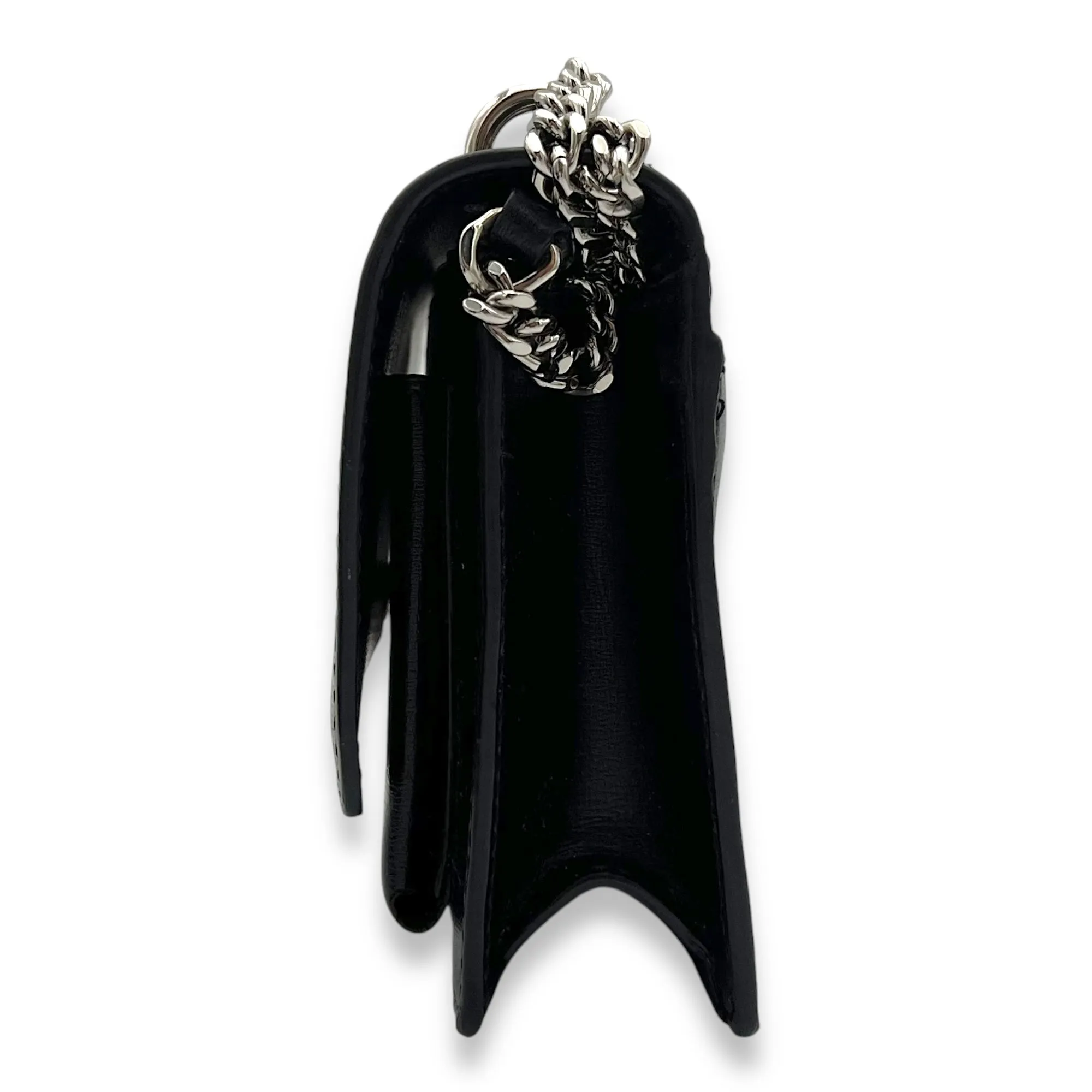 Sunset Crossbody Bag Mini Black in Calfskin, Silver hardware